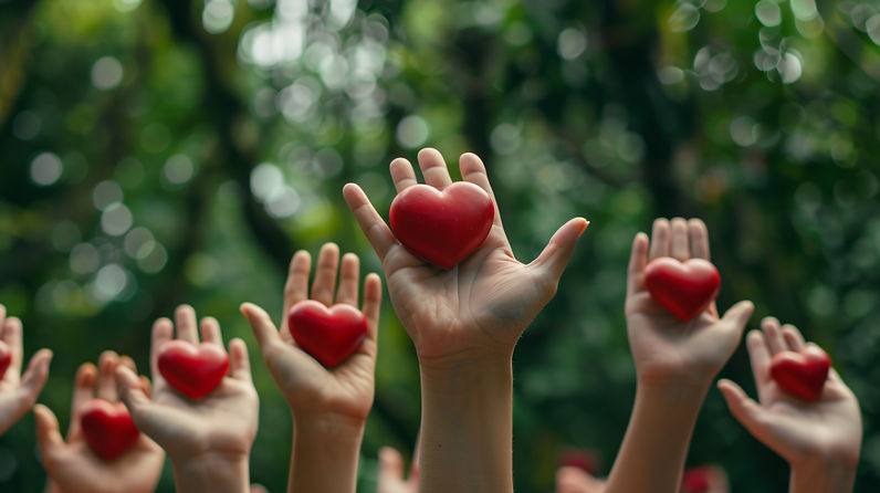 view hands hearts