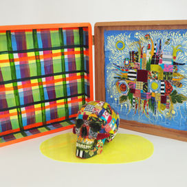 Plaid Boy (skull, yellow vinyl and cigar box).jpg