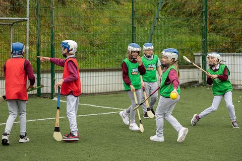 Children playing hurling at Killygarry National (Online Only do NOT Print)