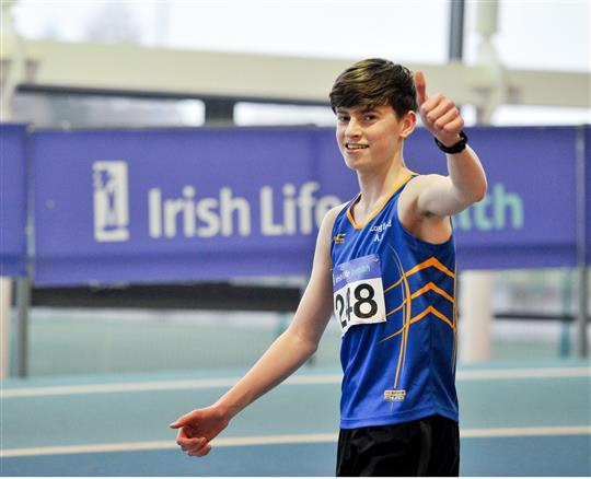 Cian McPhillips (pictured above after breaking the Irish U-18 1500m record)