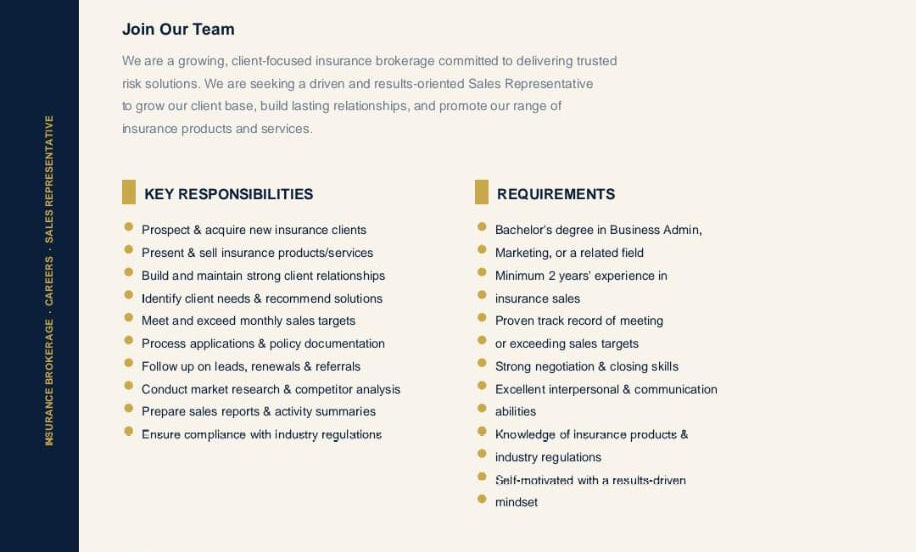 WE’RE HIRING! 📢 JOIN OUR TEAM AS A SALES REPRESENTATIVE IN A LEADING INSURANCE COMPANY.