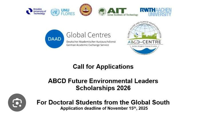 STUDY IN GERMANY: FULLY FUNDED ABCD FUTURE ENVIRONMENTAL LEADERS SCHOLARSHIPS 2026