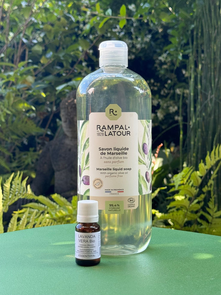 Sapone liquido di Marsiglia e olio essenziale di lavanda vera