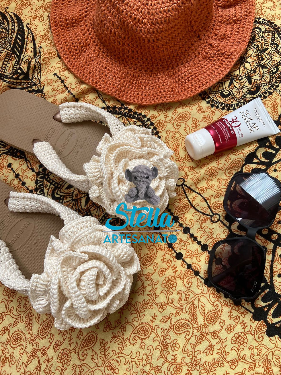Miniatura: Havaianas de crochê