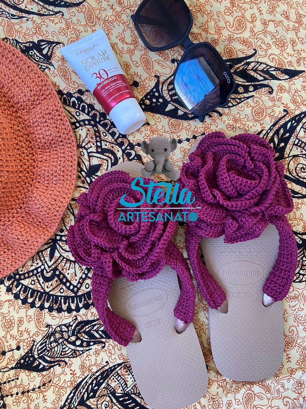 Miniatura: Havaianas de crochê