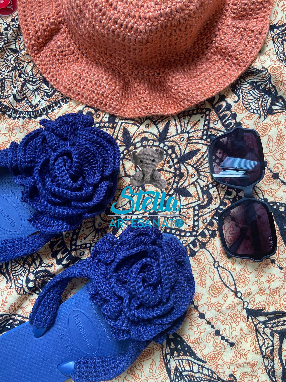 Miniatura: Havaianas de crochê