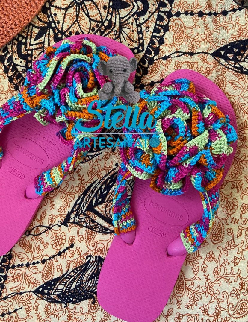 Miniatura: Havaianas de crochê