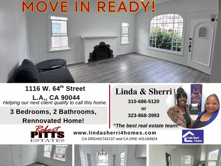 Move In Ready 1116 W 64th St | LA, CA