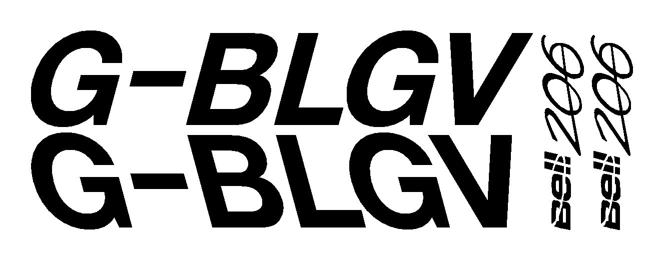 Bell 206 Jet Ranger Tailboom Registration Letters