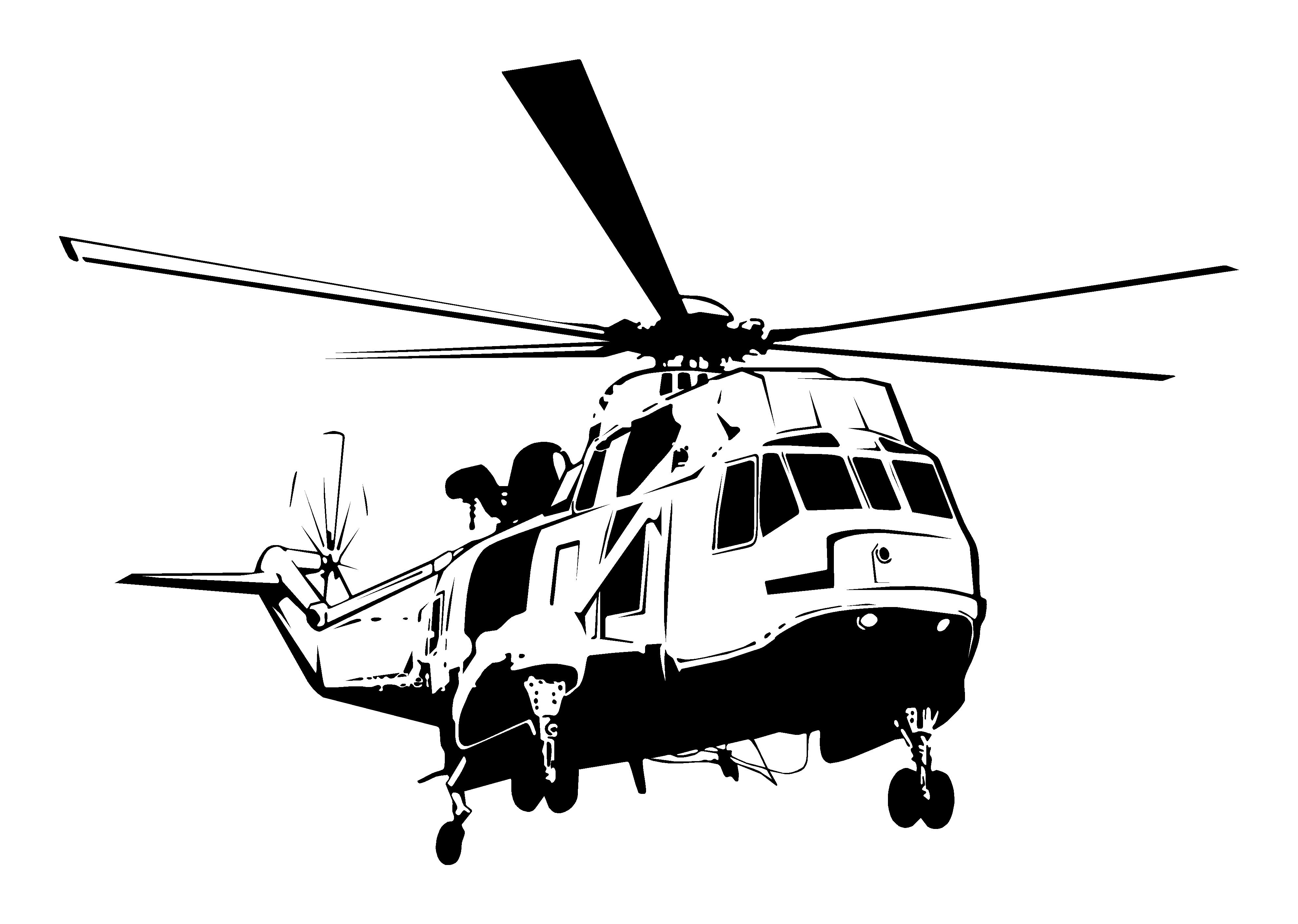 Sikorsky SH-3 Sea King Helicopter Wall Art/Etched Glass