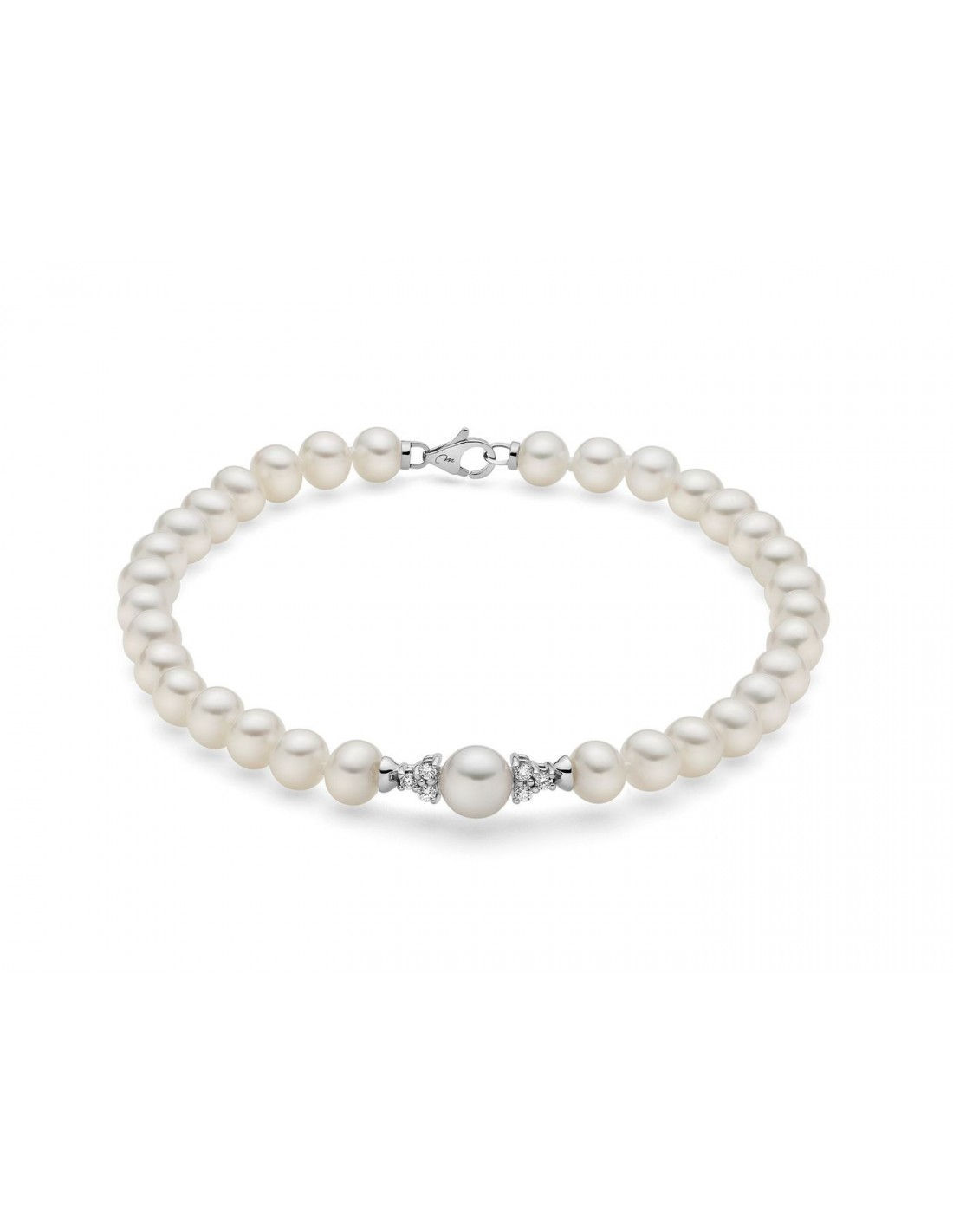 Miluna Bracciale in oro 18Kt perle e diamanti