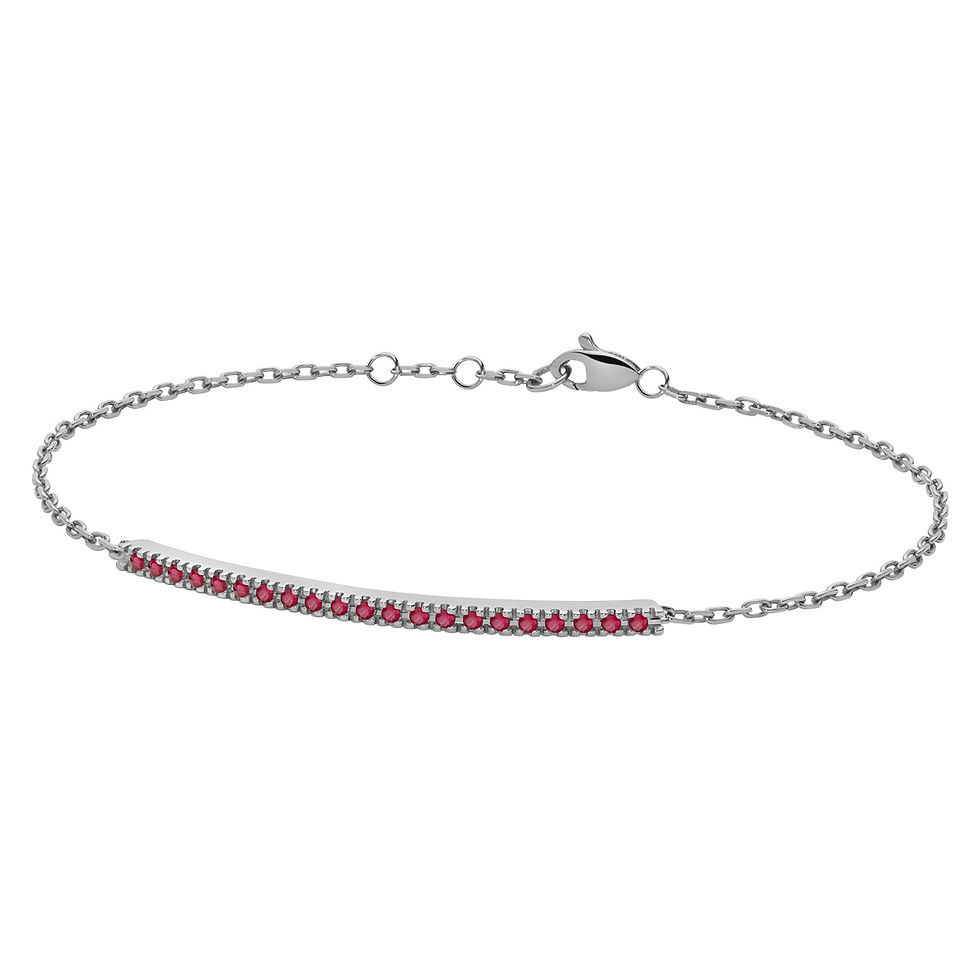 Bracciale barretta tennis in oro bianco e rubini DonnaOro
