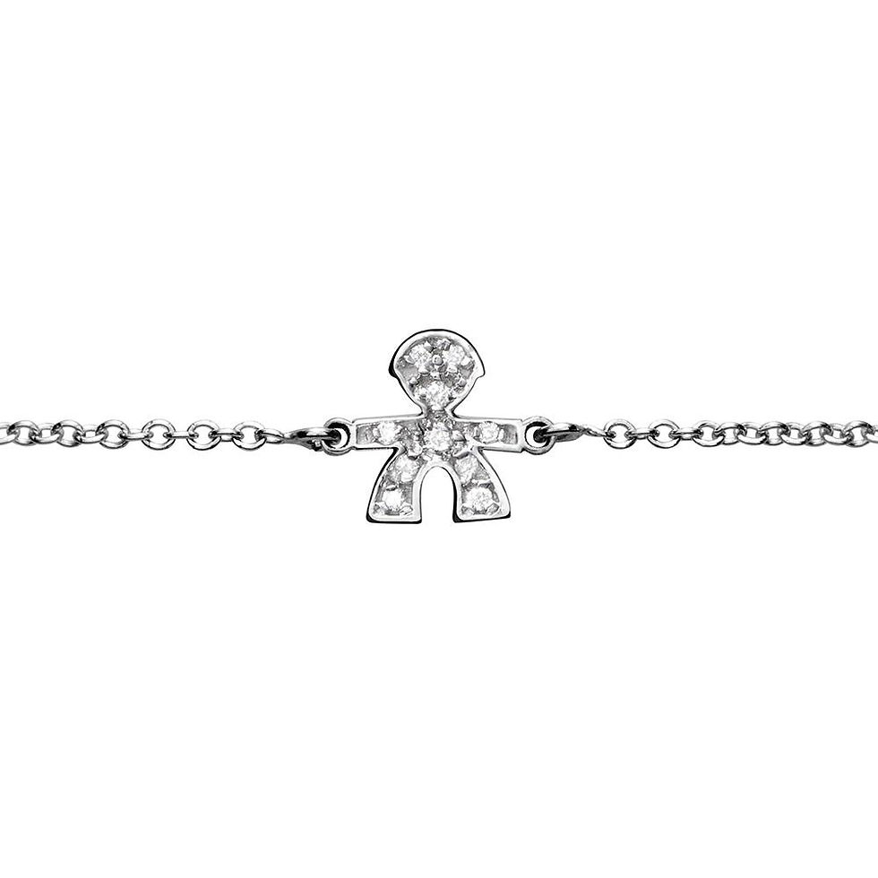 Miniatura: Le Bebè Bracciale oro bianco 18kt bimbo pavè diamanti
