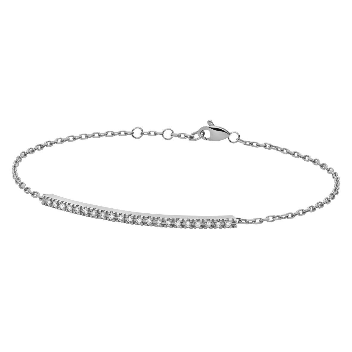 Bracciale barretta tennis in oro bianco e diamanti DonnaOro