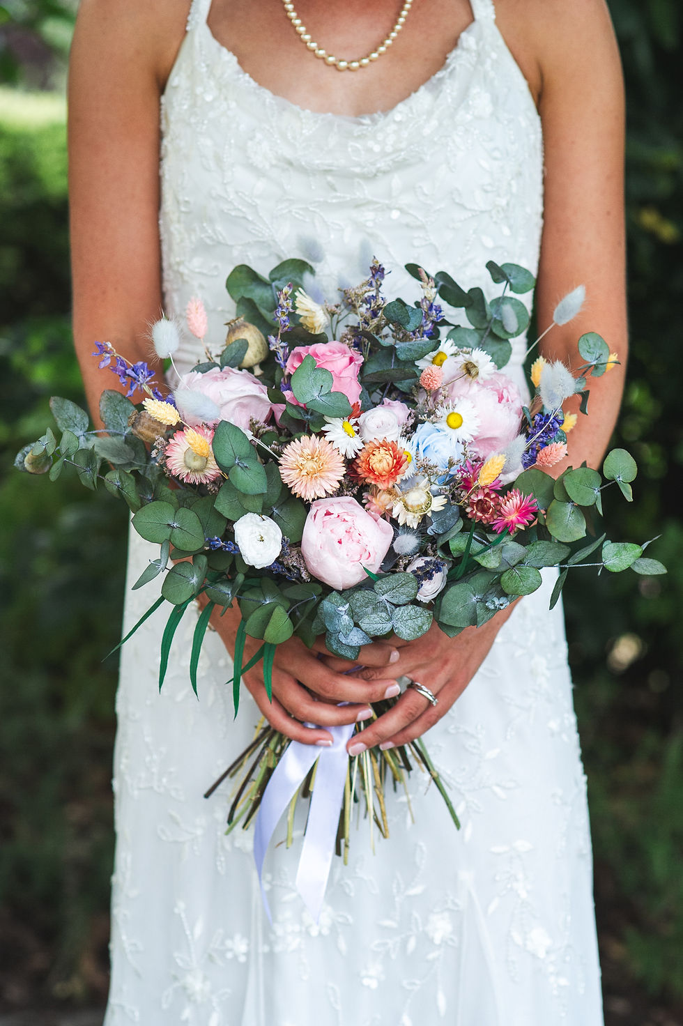 Bride holding bouquet