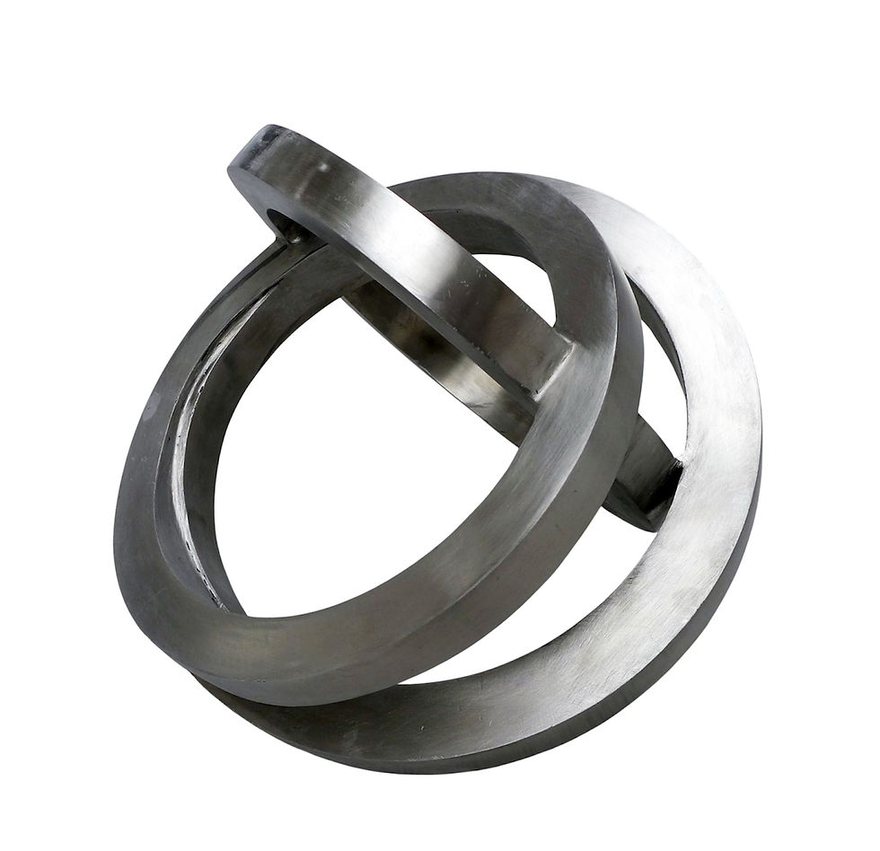 Round Brushed Stainless Steel Sculpture