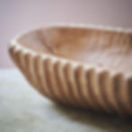 Detailed image of Hand carved Sweetgum sustainable wood bowl