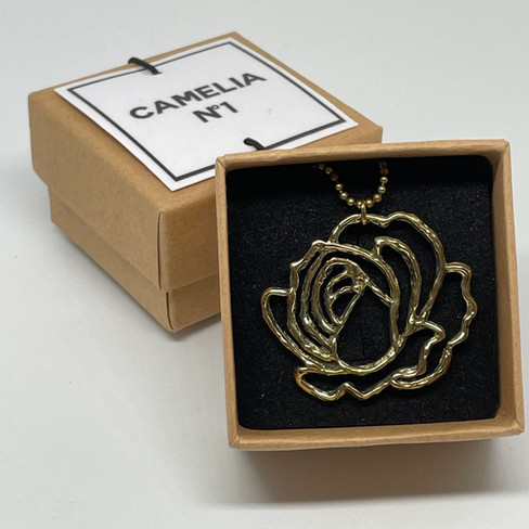 Brass Camelia Necklace