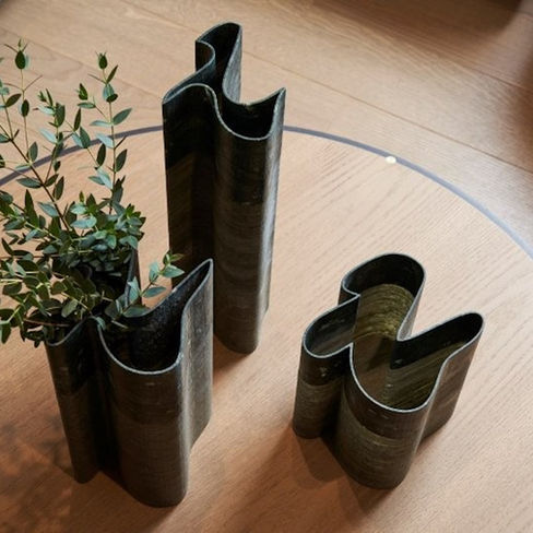 Translucent Italian Marble Vases on Table