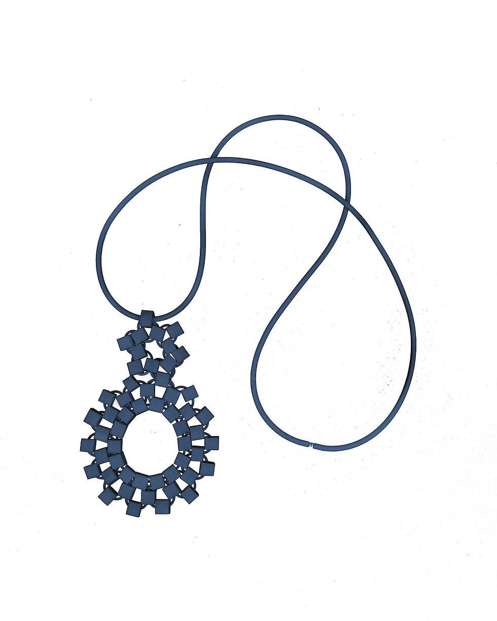 Pendant Necklace Block-Blue