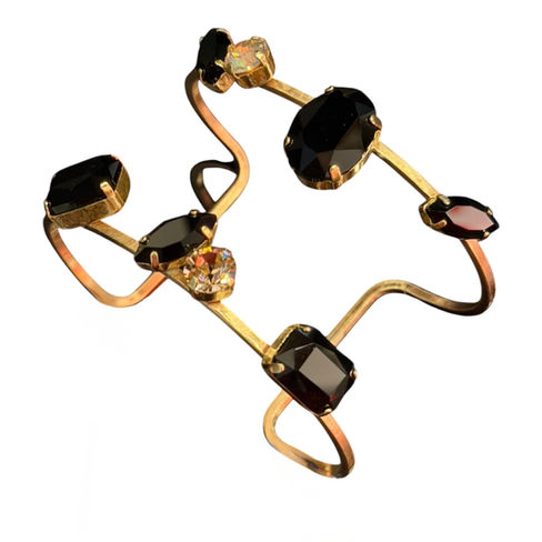 Handcrafted Brass and Crystal Bracelet