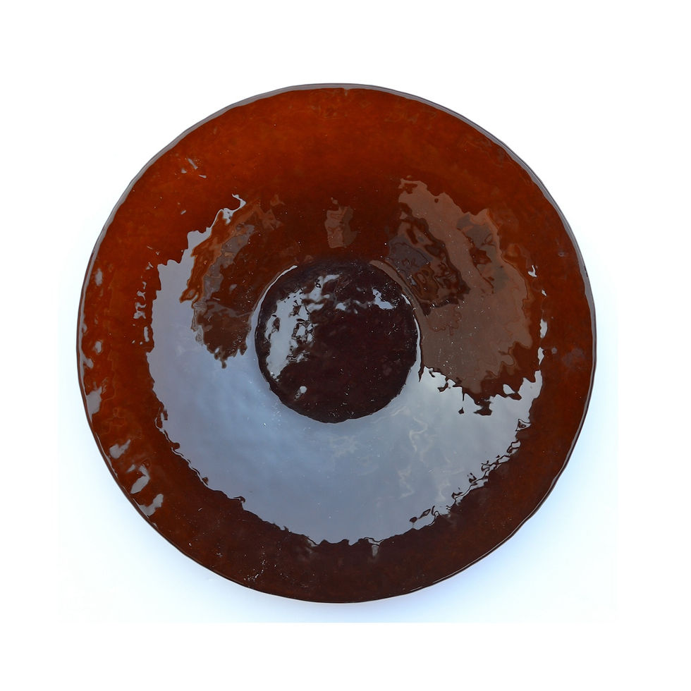 Orient Murano Glass Amber Fruit Plate