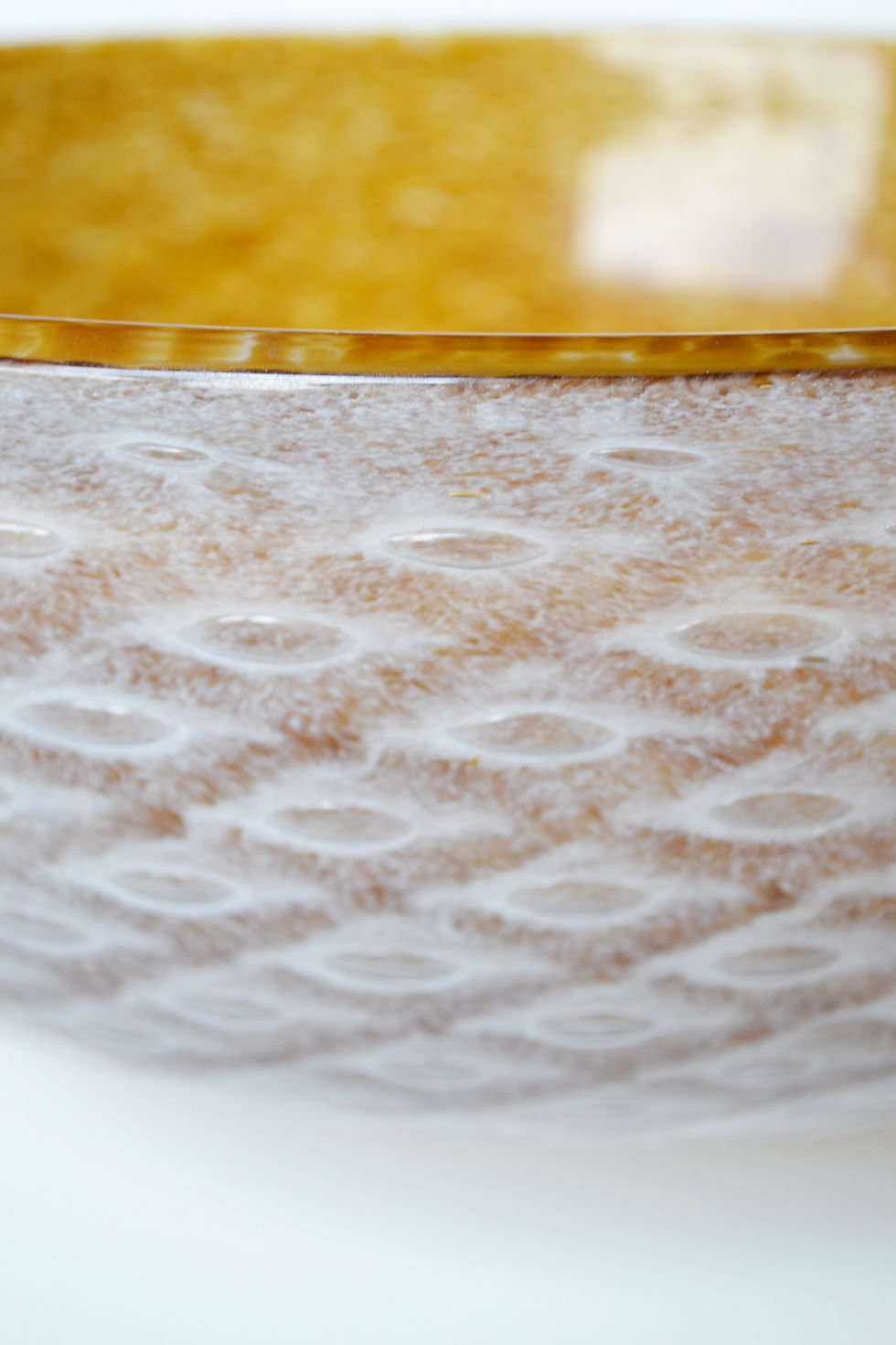 White and Amber Glass Bowl