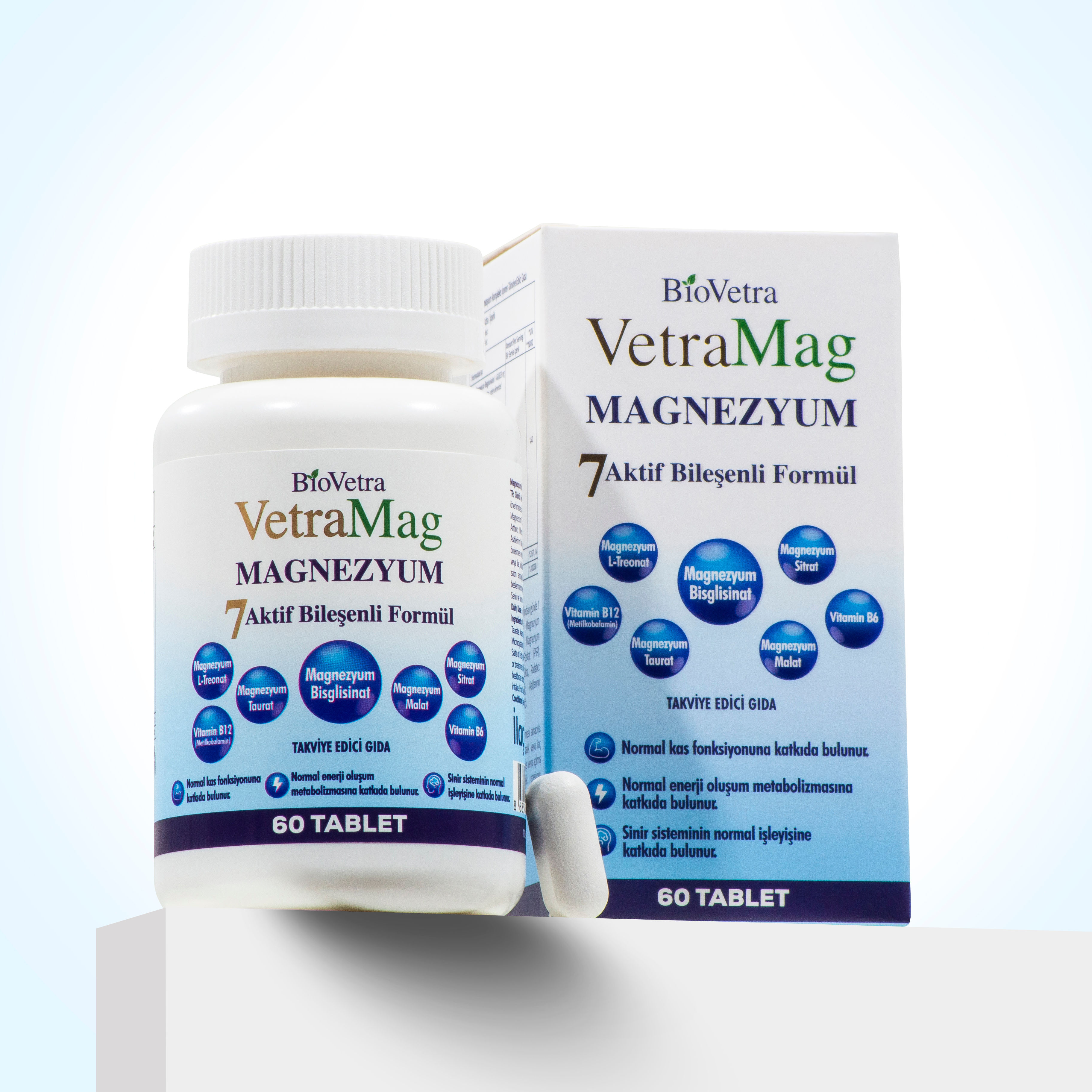 BioVetra Vetramag 5 Form Magnezyum – Kramp Yorgunluk ve Uyku Desteği