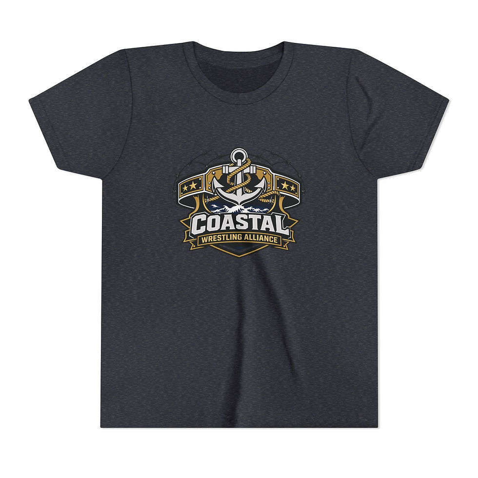 Thumbnail: Coastal Wrestling Alliance Youth Tee — Anchor Logo Kids Short Sleeve Shirt