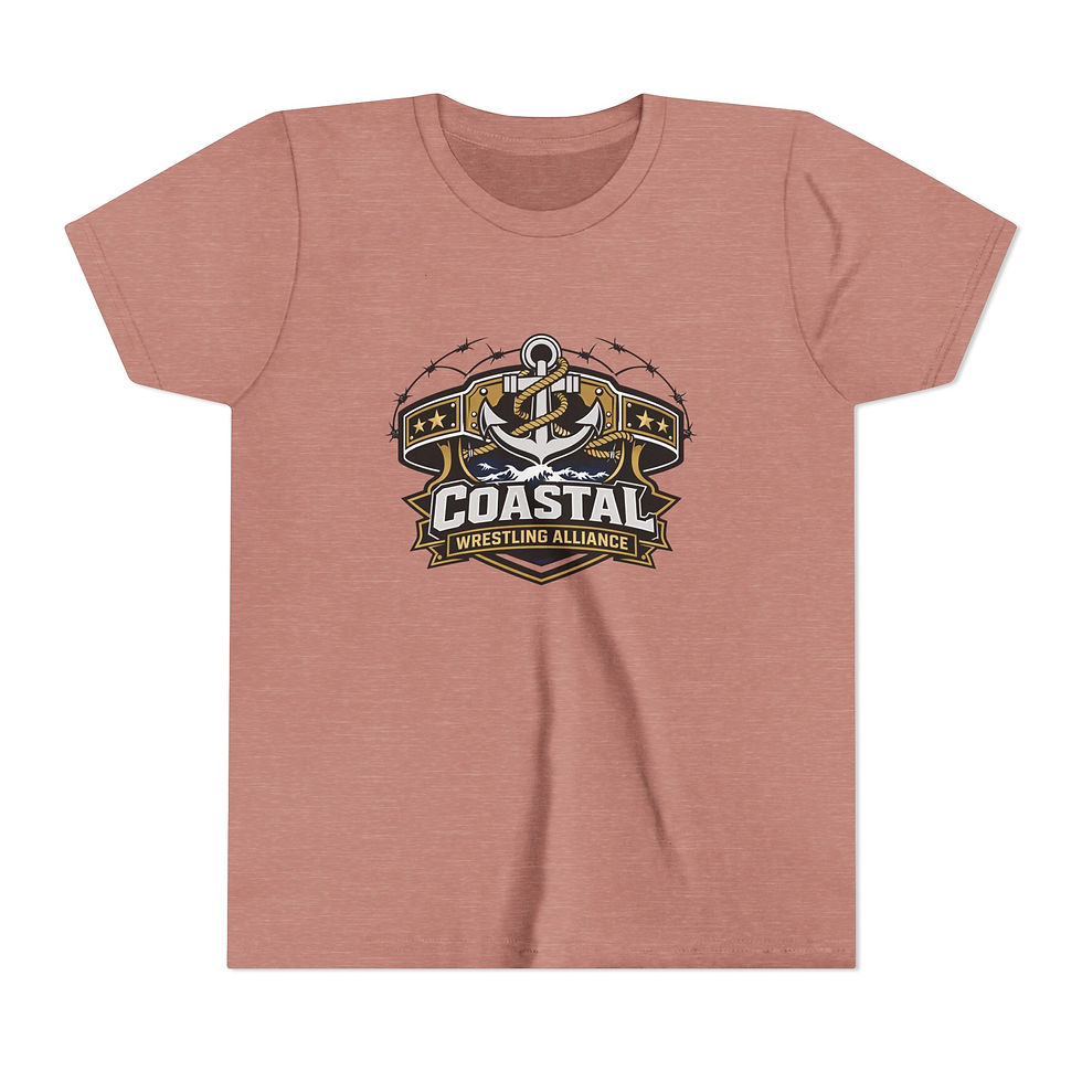 Thumbnail: Coastal Wrestling Alliance Youth Tee — Anchor Logo Kids Short Sleeve Shirt