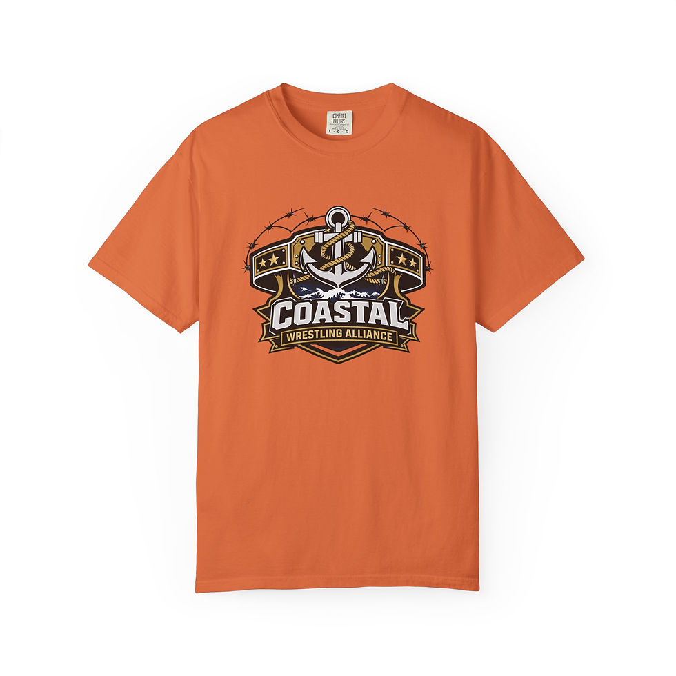 Thumbnail: Coastal Wrestling Alliance Anchor Logo T-shirt | Built on Passion Coastal Strong