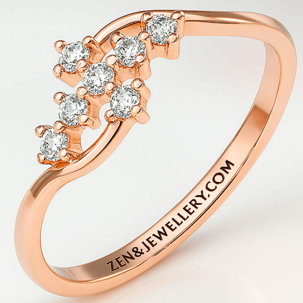 Pierścionek złoty z cyrkoniami Eliza P 1982