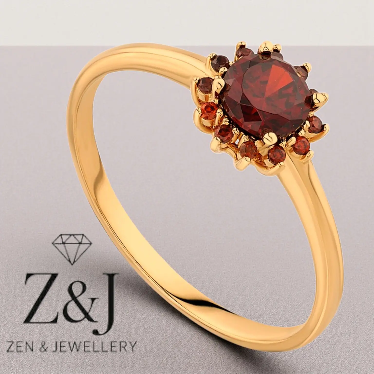 Pierścionek złoty z cyrkoniami Eliza P 2004