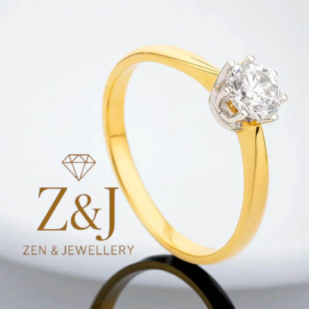 Pierścionek złoty z cyrkoniami Eliza PB 0184