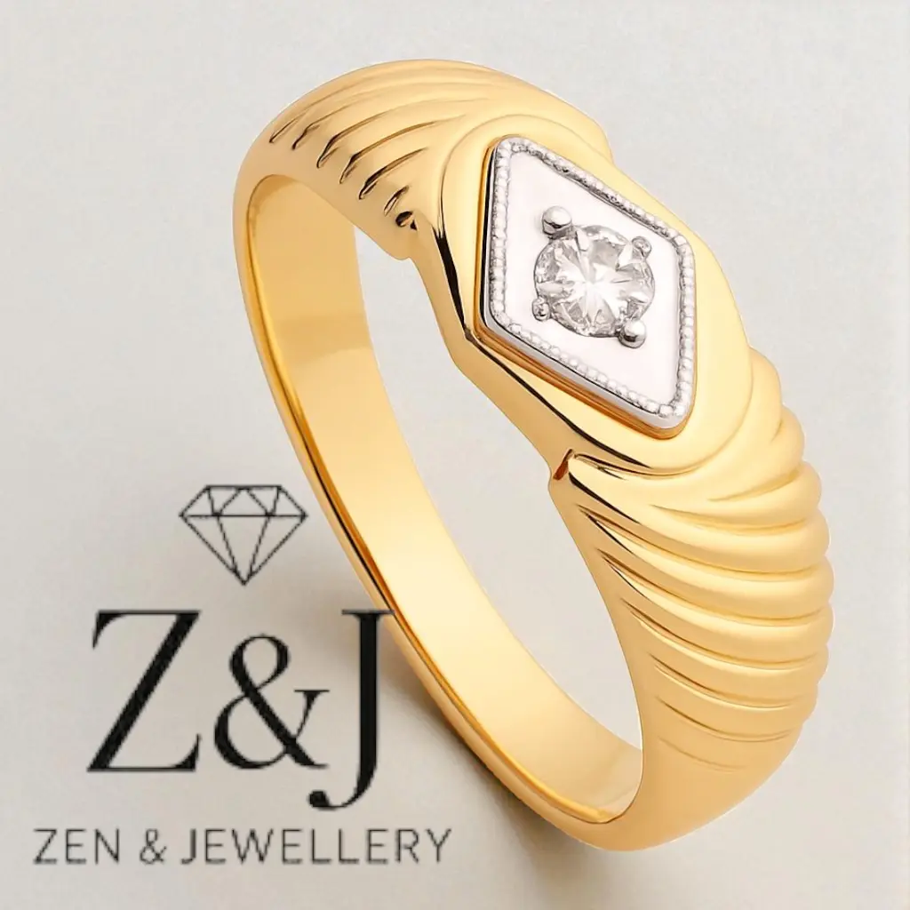 Sygnet złoty z cyrkoniami Eliza S 0039