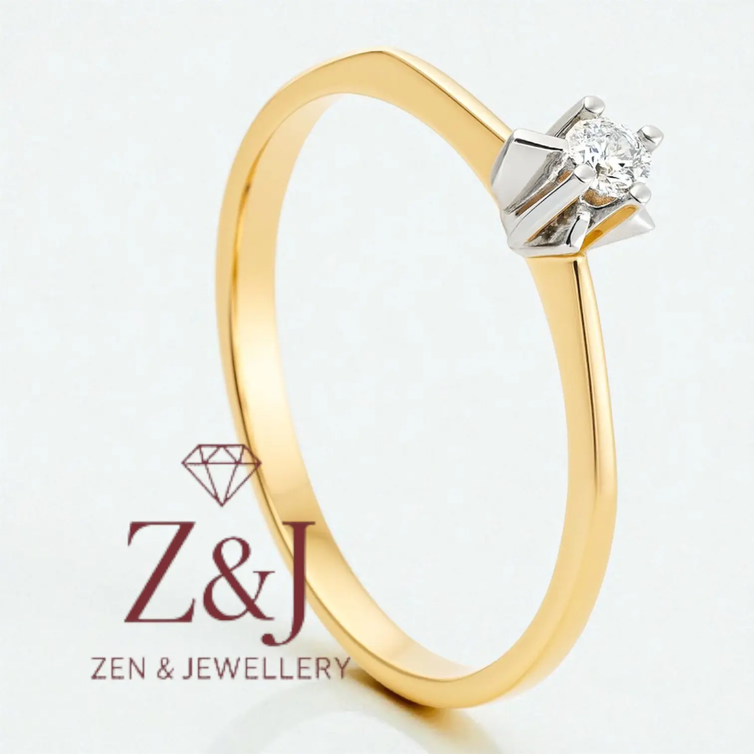 Pierścionek złoty z cyrkoniami Eliza PB 0173