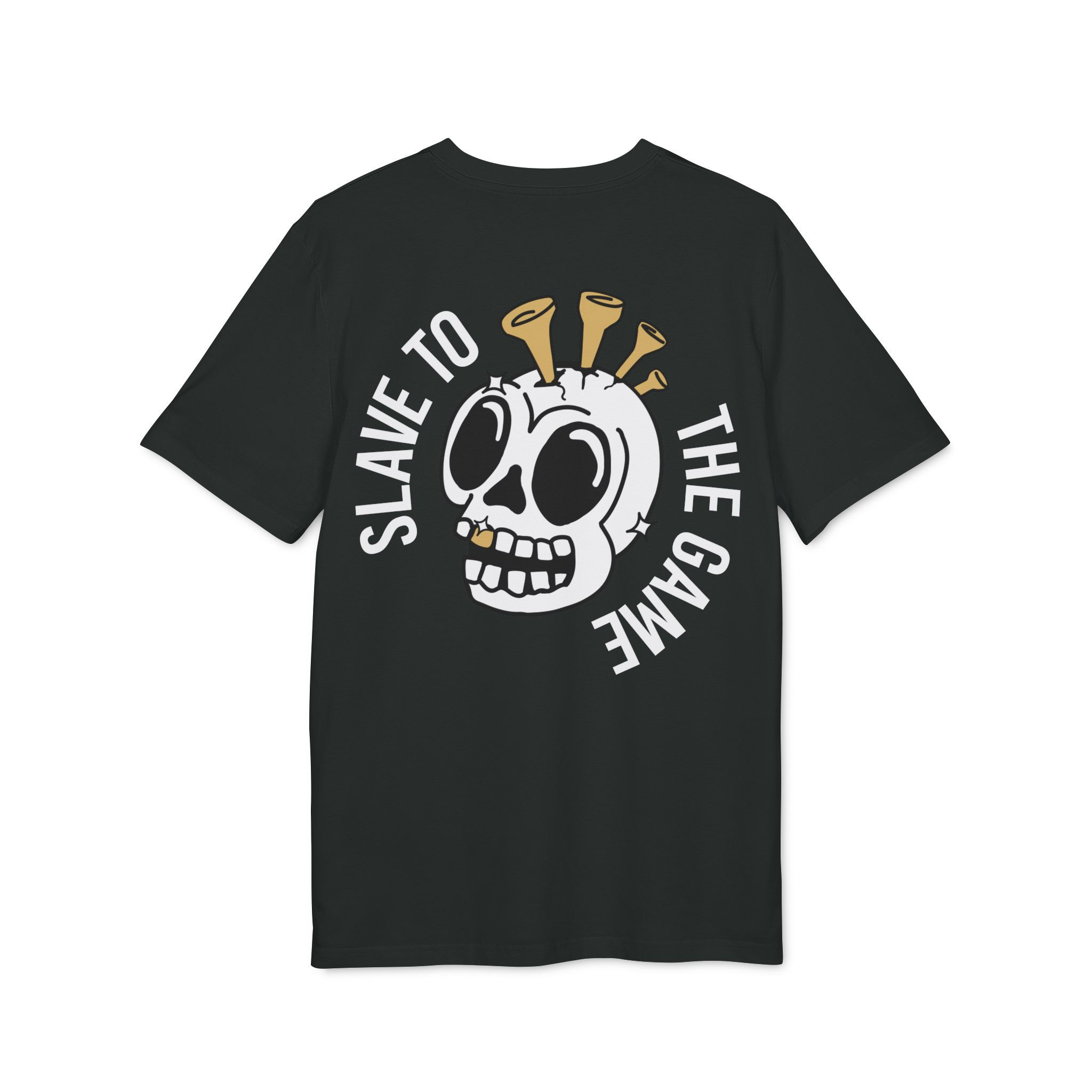 Slave to the Game Black Golf Lifestyle T-shirt. Front and back graphic print. Spike Golf Lifestyle Golf Wear
