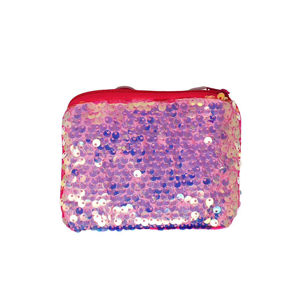 Thumbnail: Pink Poppy Sequin Coin Purse