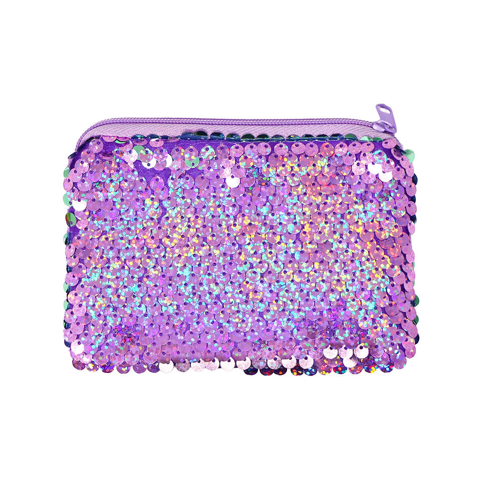 Thumbnail: Pink Poppy Sequin Coin Purse