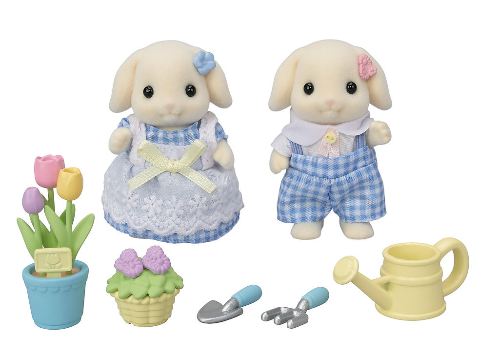 Thumbnail: Sylvanian Families - Blossom Gardening Set - Flora Rabbit Sister & Brother
