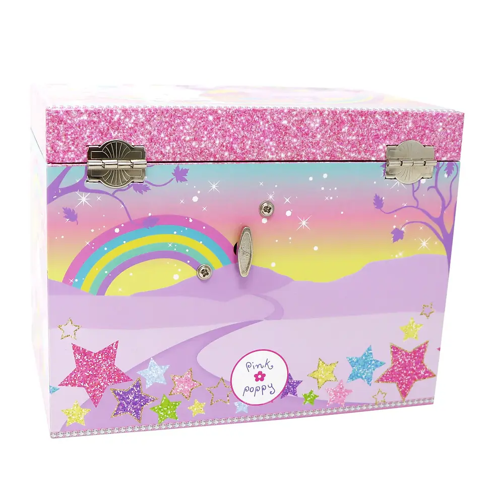Thumbnail: Pink Poppy - Caticorn Dreams Medium Musical Jewellery Box