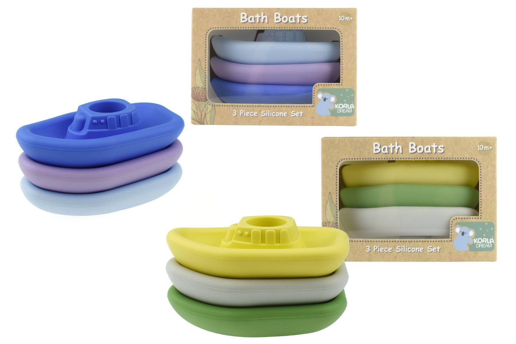 Koala Dream- Bath Boats 3pc Silicone Set