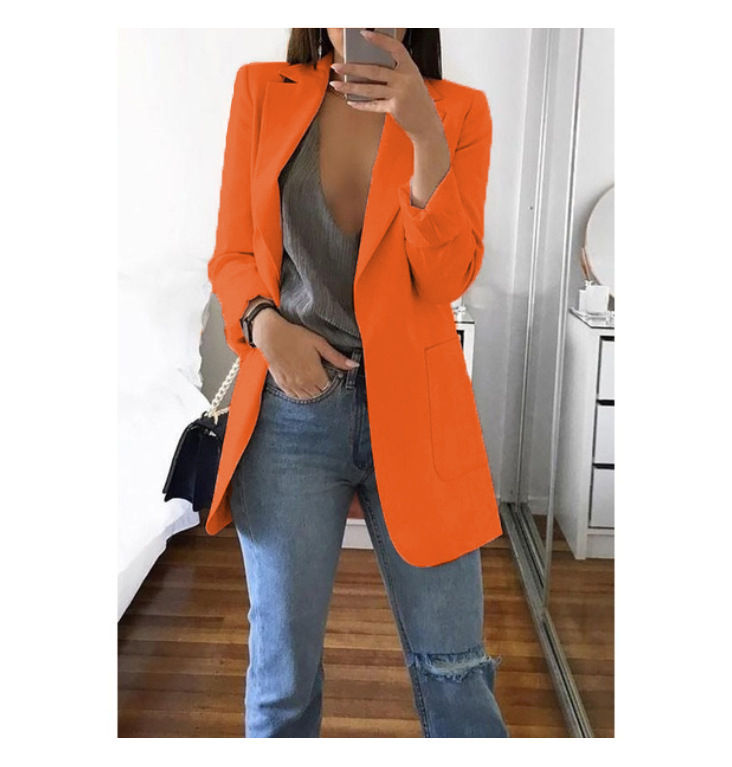 Thumbnail: European and American Fashion Casual Suit Polo Neck Slim Fit Cardigan Temperamen