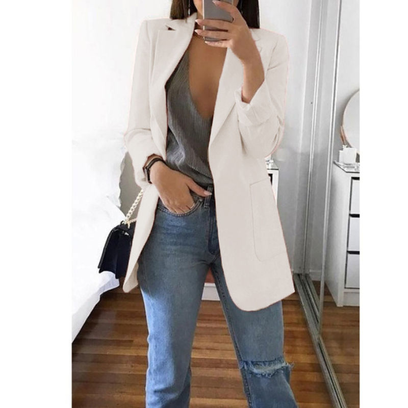 Thumbnail: European and American Fashion Casual Suit Polo Neck Slim Fit Cardigan Temperamen