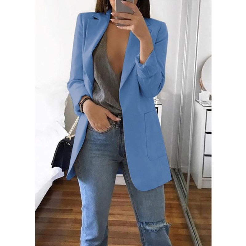 Thumbnail: European and American Fashion Casual Suit Polo Neck Slim Fit Cardigan Temperamen