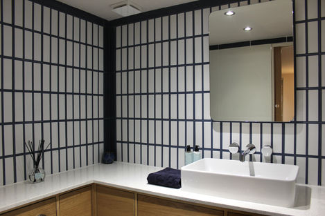 modern bathroom, white tiles