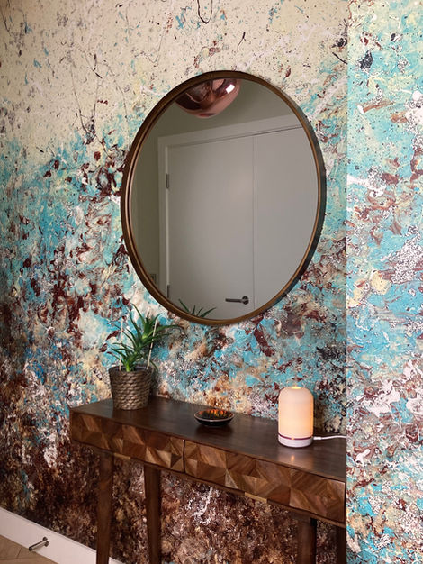 entrance hallway with sideboard and mirror