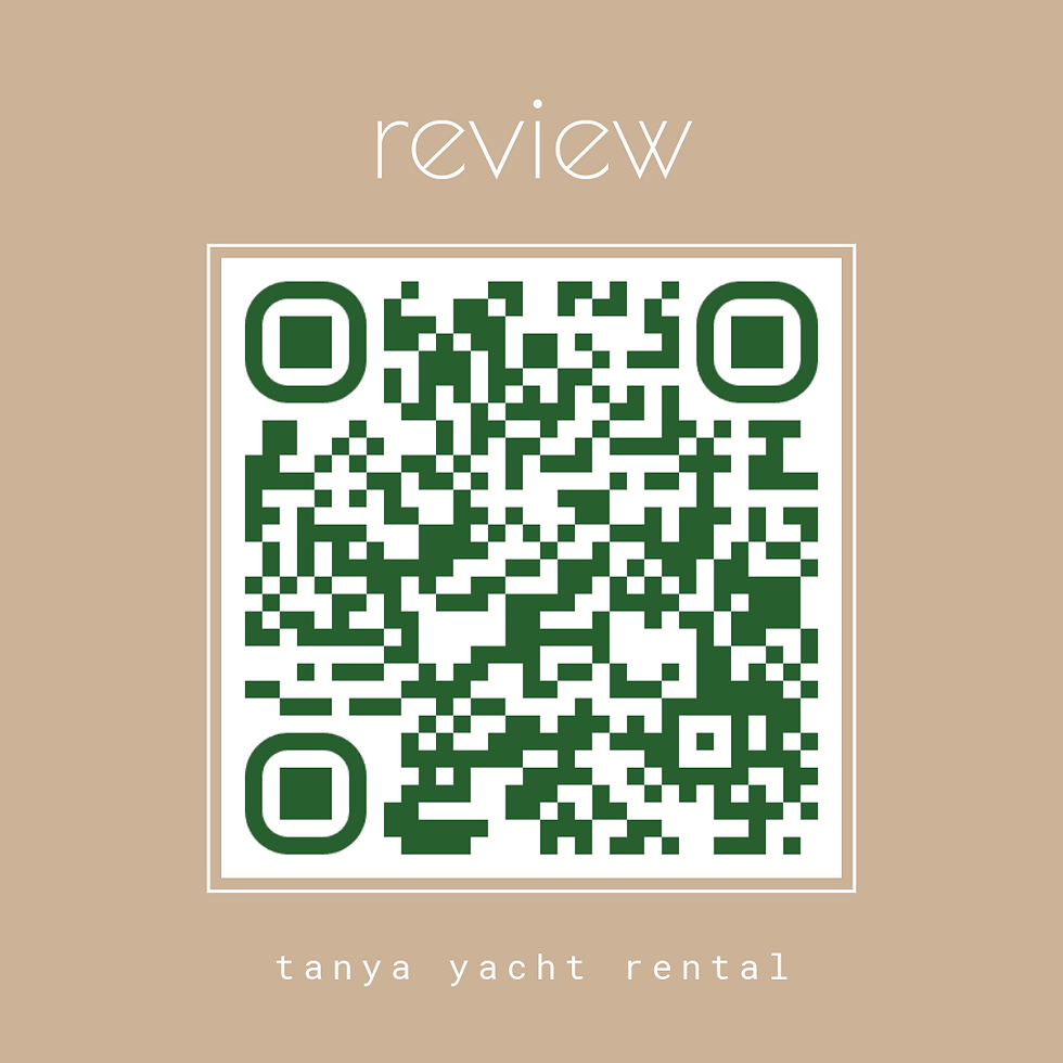 QR code scanning link to submit a customer review for Tanya Yacht Rental private yacht rentals in Cancun.