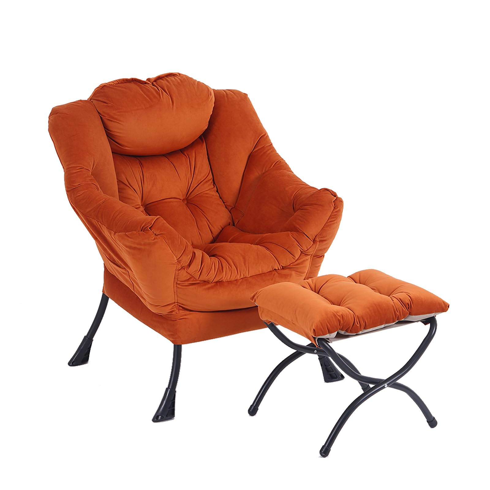 LITA Lazy Chair with Ottoman Modern Lounge Accent Chair with Armrests and a Side