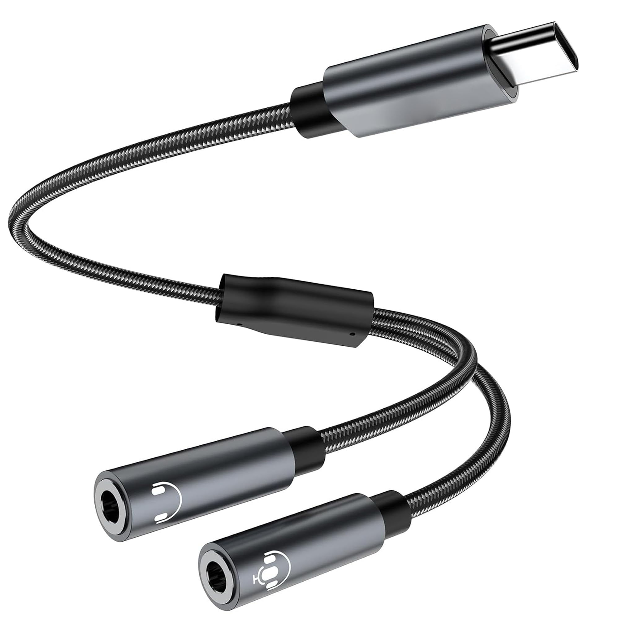 AWILNI USB C Microphone AdapterUSB C to Dual 3.5mm Female Headphone SplitterHi-F